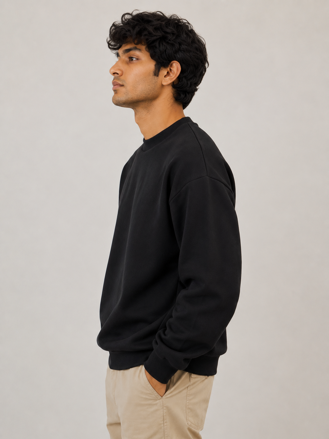 Sweatshirts for Men Black (Full Cotton) Belief It's Special.